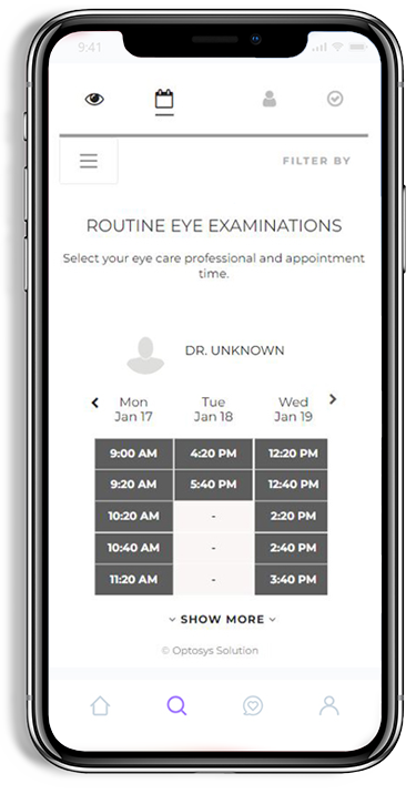 optosys booking mobile